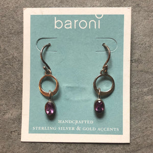 Baroni earrings-Sterling silver & amethyst #41