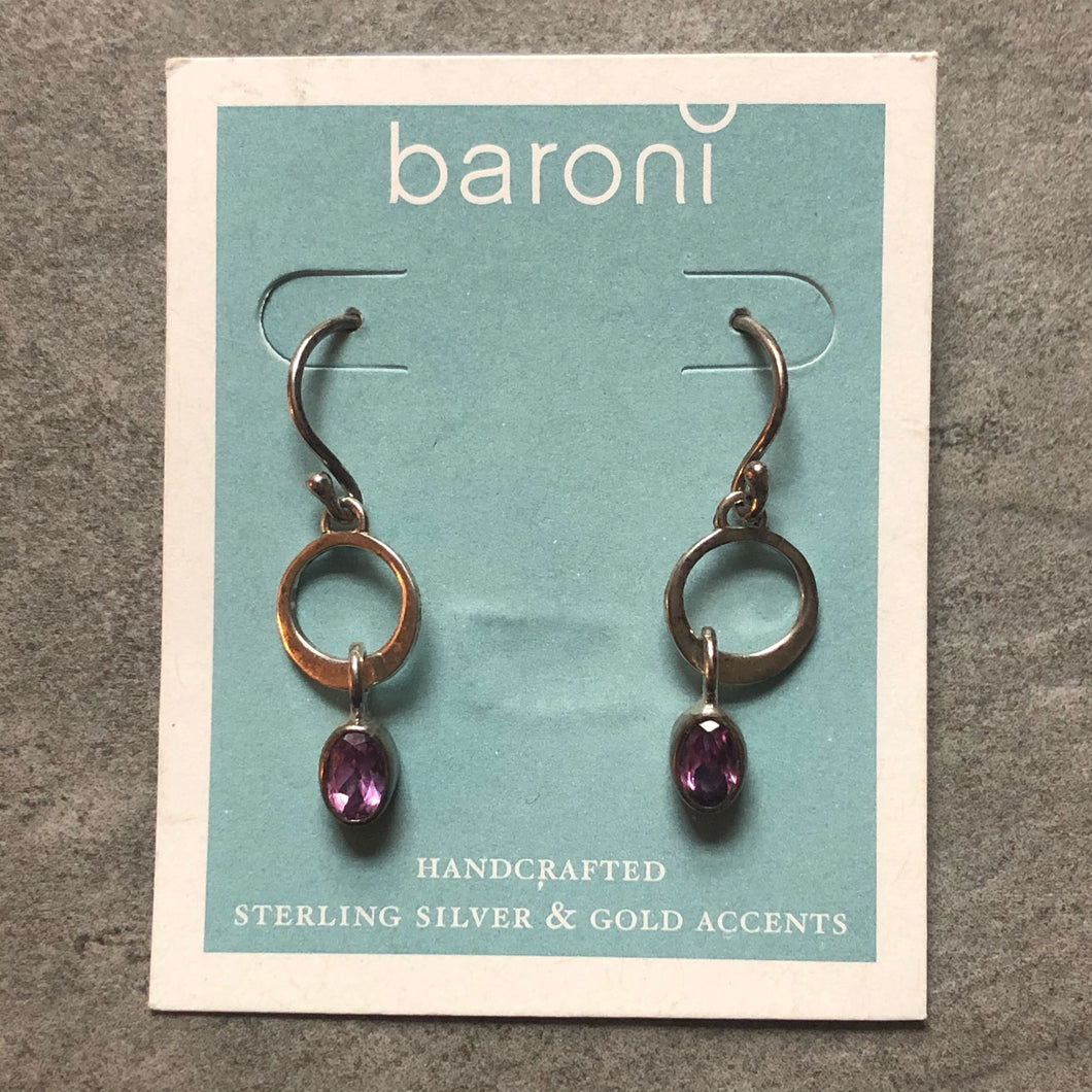 Baroni earrings-Sterling silver & amethyst #41