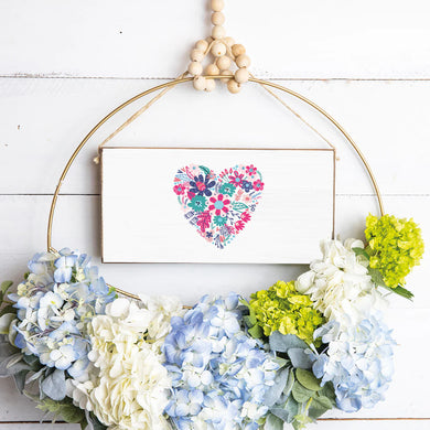Hanging Sign - Floral Heart