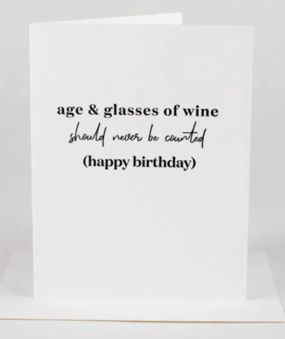 Age & Wine Birthday Card