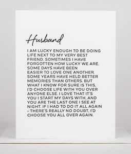 Letter To Husband Card