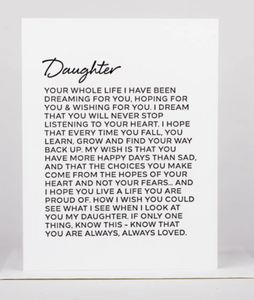 Letter To Daughter Card