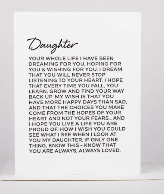 Letter To Daughter Card