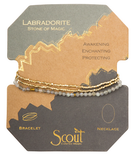 Labradorite - Stone of Magic - Wrap Bracelet/Necklace - 20"