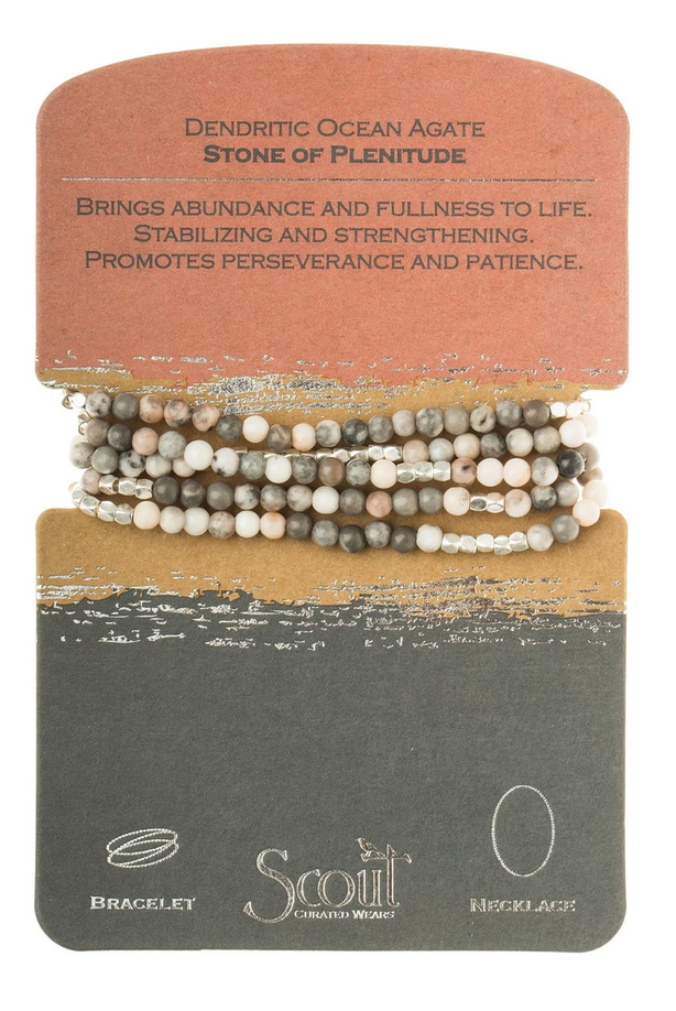 Ocean Agate - Stone of Plenitude - Wrap Bracelet/Necklace - 34