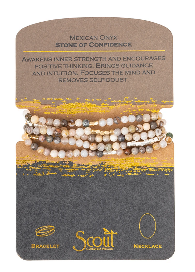 Mexican Onyx - Stone of Confidence - Wrap Bracelet/Necklace - 34