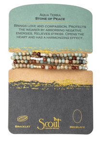 Aqua Terra - Stone of Peace - Wrap Bracelet/Necklace - 34"