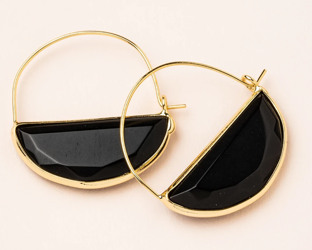 Black Spinel/Gold - Stone Prism Hoop