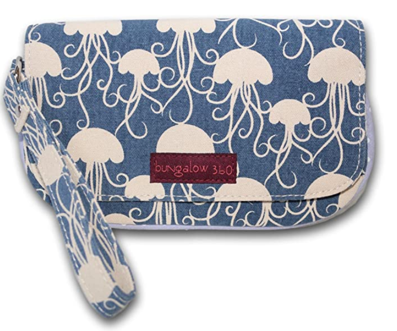 Jellyfish Cotton Canvas Wristlet