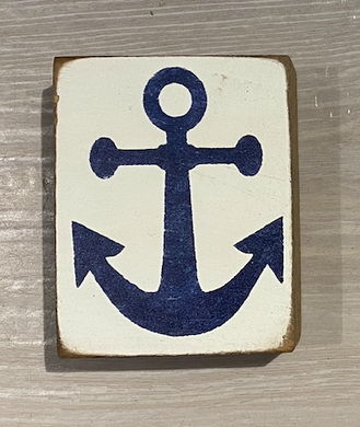 Blue Anchor Rustic Block