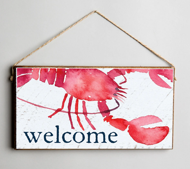 Welcome Lobster Hanging Sign