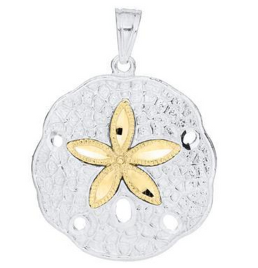 Sand Dollar 14k & Sterling Silver Necklace 26mm