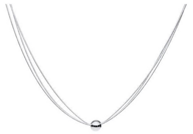 Cape Cod Ball Three Strand Sterling Silver Necklace 16-18