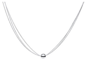 Cape Cod Ball Three Strand Sterling Silver Necklace 16-18"