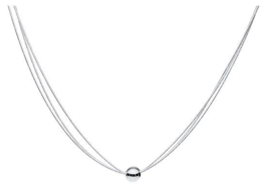 Cape Cod Ball Three Strand Sterling Silver Necklace 16-18