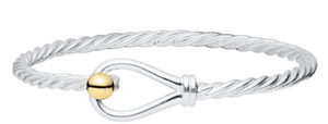 Loop & Ball Twisted Wire 14k & Sterling Silver Bracelet - 6.5"