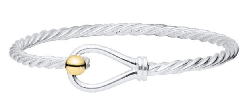 Loop & Ball Twisted Wire 14k & Sterling Silver Bracelet - 6.5