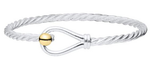 Loop & Ball Twisted Wire 14k & Sterling Silver Bracelet - 7"