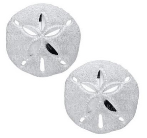Sand Dollar Sterling Silver Stud Earring - 14mm