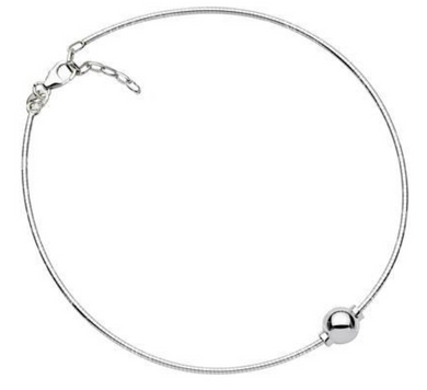 Cape Cod Anklet by Lestage® All Sterling Bead & Omega Chain