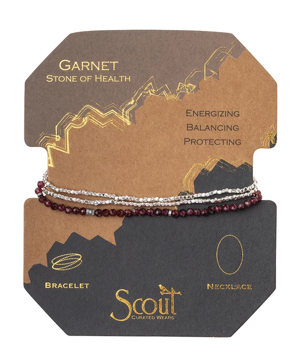Garnet - Stone of Health - Wrap Bracelet/Necklace - 20