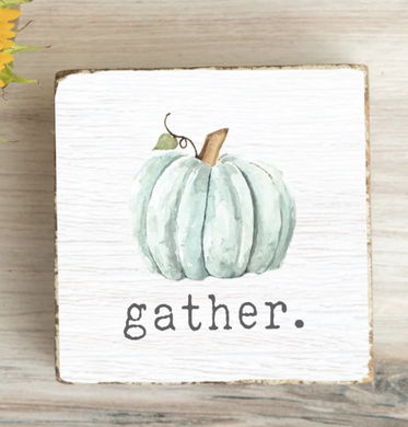 Gather Pumpkin Rustic Block