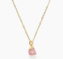 Load image into Gallery viewer, Rose Quartz Raw Cut Necklace