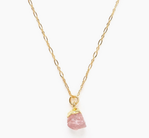 Rose Quartz Raw Cut Necklace