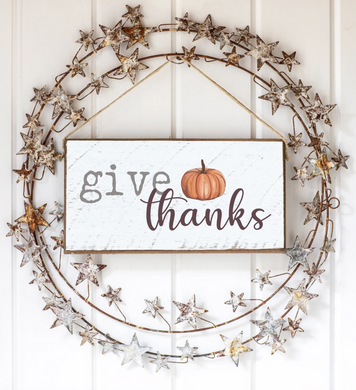 Give Thanks Hanging Sign