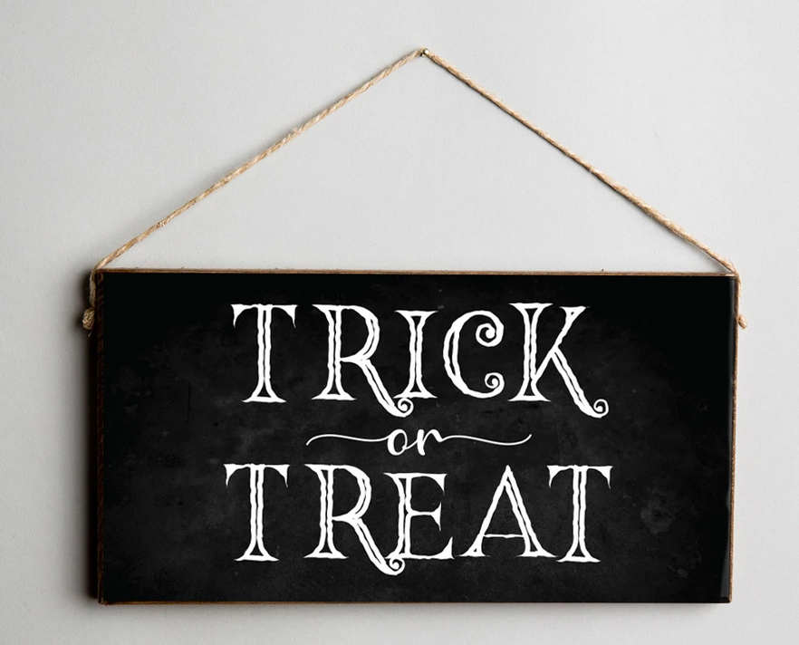 Trick Or Treat Hanging Sign