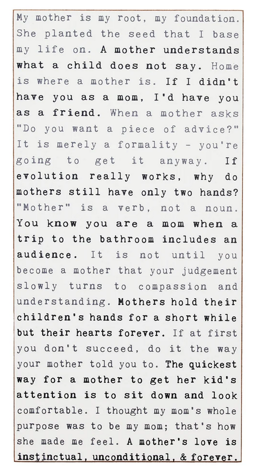 Mothers Typewriter Sign