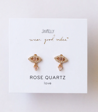 Load image into Gallery viewer, Rose Quartz Evil Eye Drop
