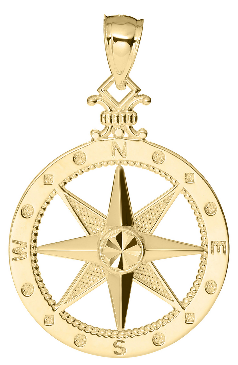 Compass Rose Necklace - 14K Gold - 20MM