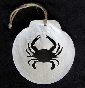 Crab Scallop Shell Ornament