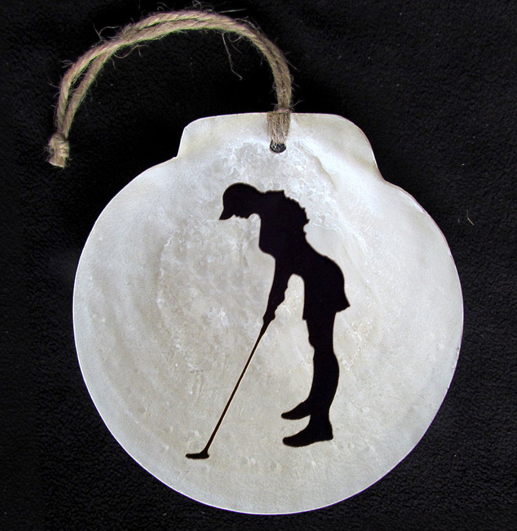 Golf Putter Scallop Shell Ornament