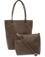 Load image into Gallery viewer, Kelly North South Front Pocket Tote - Chocolate