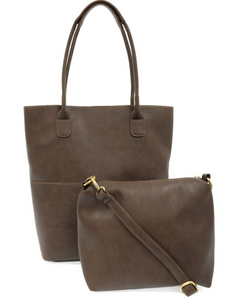 Kelly North South Front Pocket Tote - Chocolate