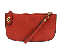 Load image into Gallery viewer, Faux Linen Crossbody Wristlet Clutch - Red