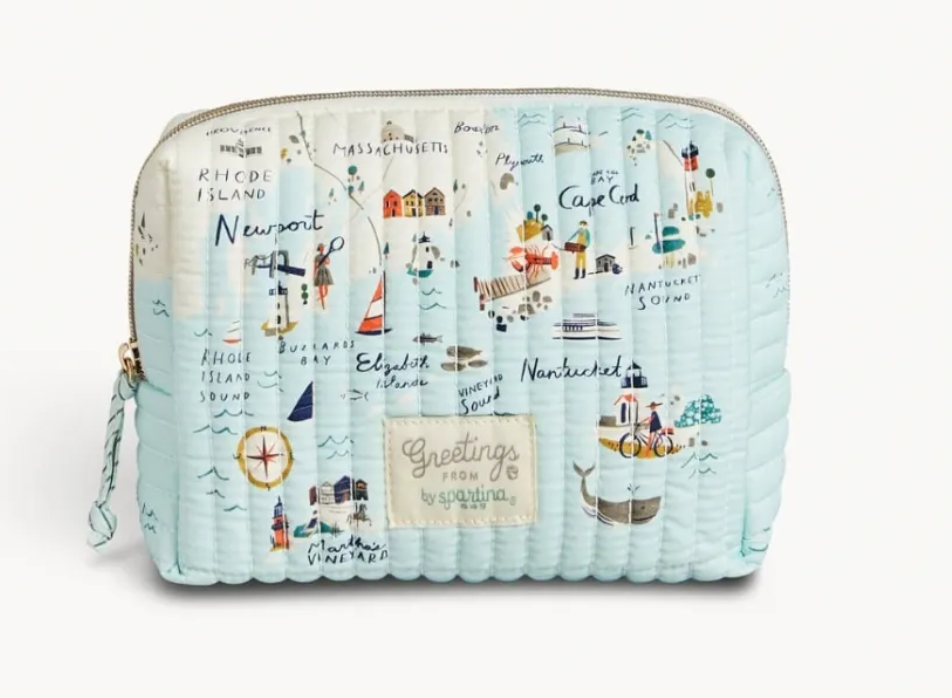 Northeastern Habors Quilted Cosmetic Bag