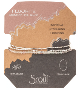 Fluorite - Stone of Brilliance - Wrap Bracelet/Necklace - 20"