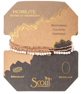 Howlite - Stone of Harmony - Wrap Bracelet/Necklace - 20"