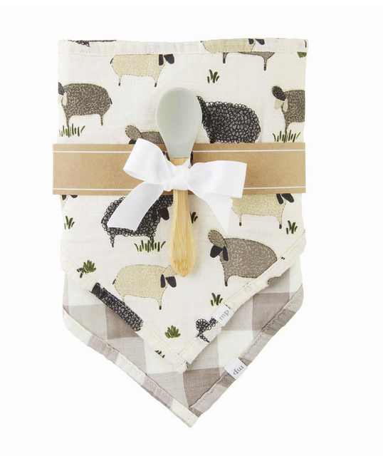 Bib & Spoon Set - Lambs