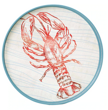 Load image into Gallery viewer, Red Lobby Round 15 Inch Tray