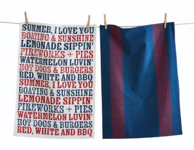 Dish Towel - Summer I Love U - Set Of 2