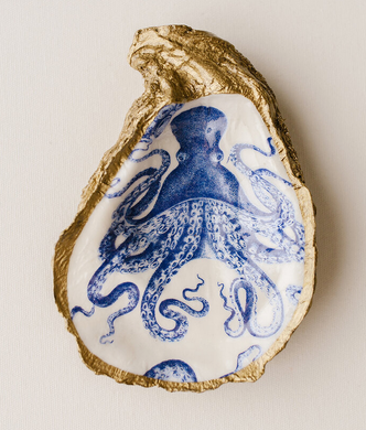 Decoupage Oyster Dish - Octopus