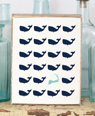 Repeating Whales With Cape Cod Rustic Block