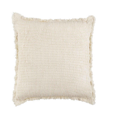 Cream Waffle Weave Pillow