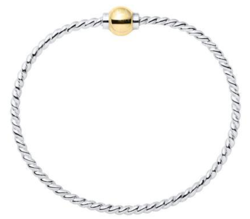 Cape Cod 14K Ball With Sterling Silver Wire Twist Bracelet - 6.5