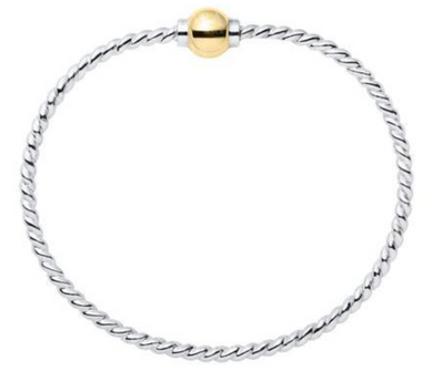 Cape Cod 14K Ball With Sterling Silver Wire Twist Bracelet - 5.5