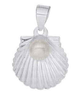 Scallop & Pearl Pendant Necklace